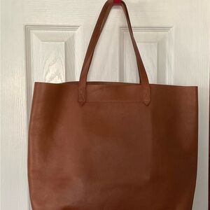 Madewell The Transport Large English Saddle Brown Leather Tote Bag- New W/Tag